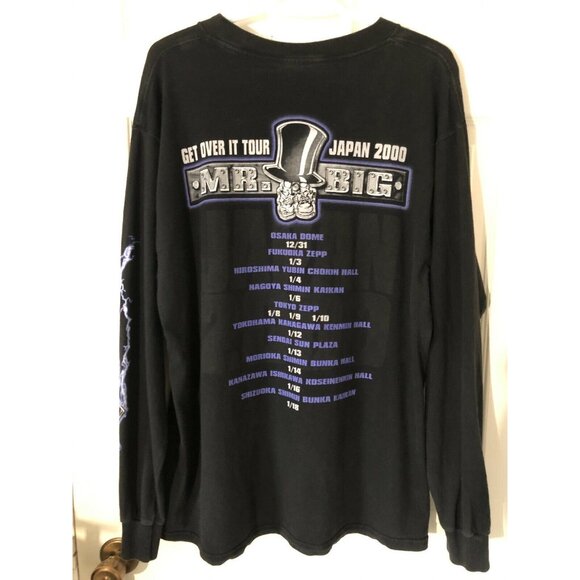VTG Mr. Big Electrified Japan Get Over It Tour 2000 Band Tee Black Mens Large - Picture 2 of 11